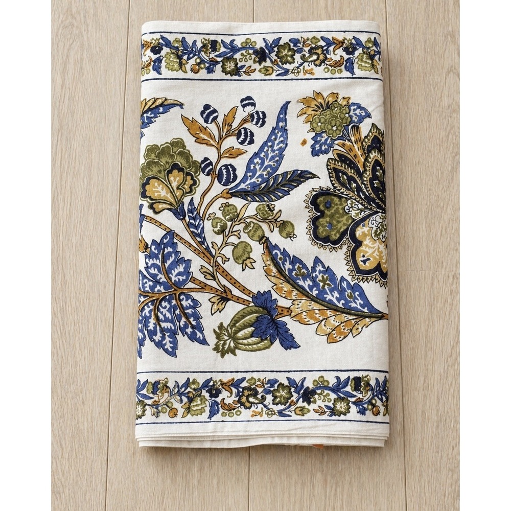 Williams Sonoma Provençal Pomegranate Table Runner 16x108 Blue Green